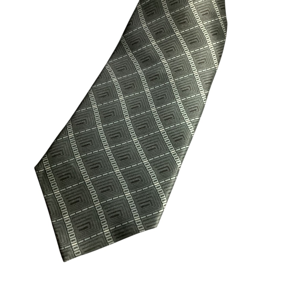 Umo Lorenzo Italy Silk Men's Necktie Geometric Pattern Hand Made‎ Tie Multicolor